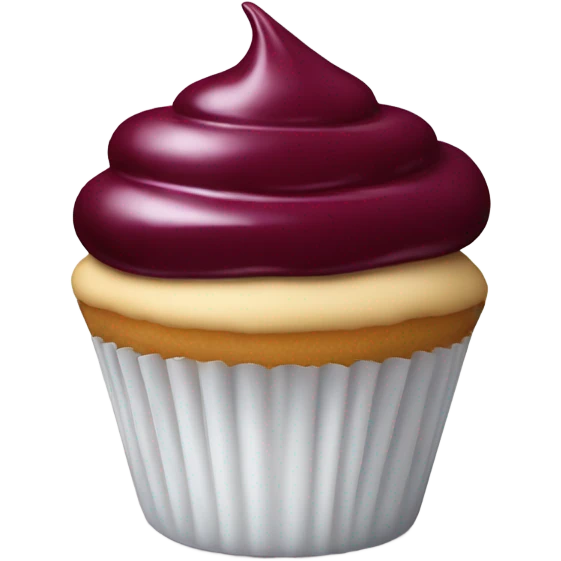 White cupcake with burgundy glaze emoji