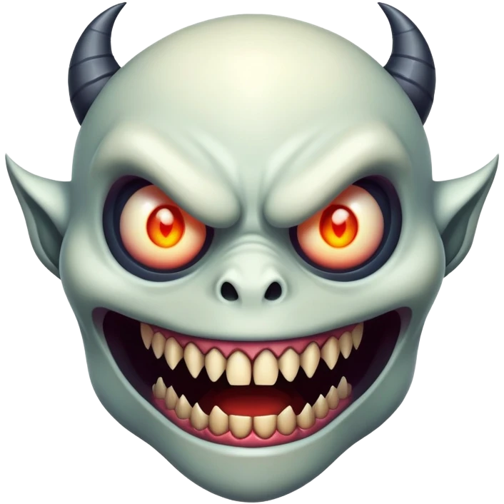 creepy freaky monster face with bizarre features emoji