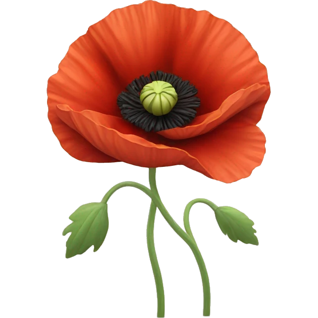 Red poppy flower emoji