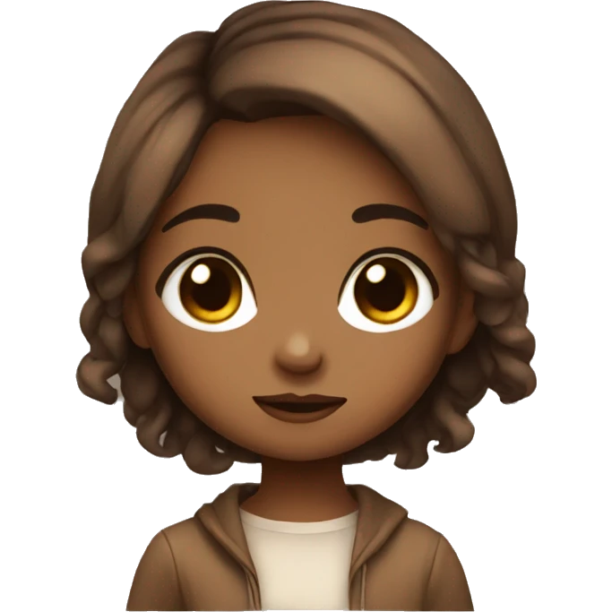 chibi brown cute girl  emoji
