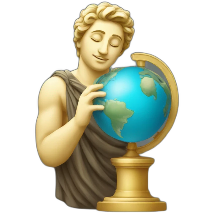 italian statue holding a globus emoji
