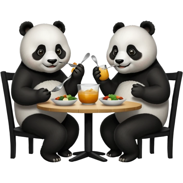 4 pandas à table emoji