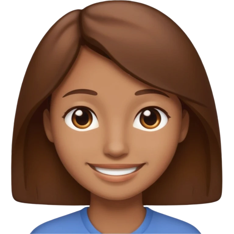 brown hair thin build smile brownish skin color emoji