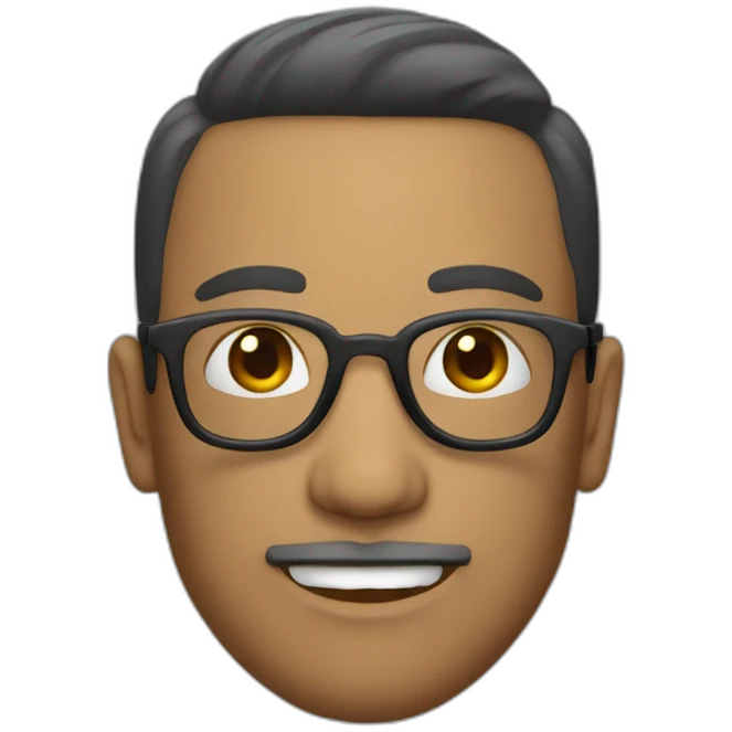 Peau mate avec des lunettes  emoji