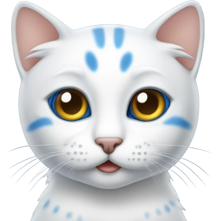 Gatito blanco con ojos azules emoji