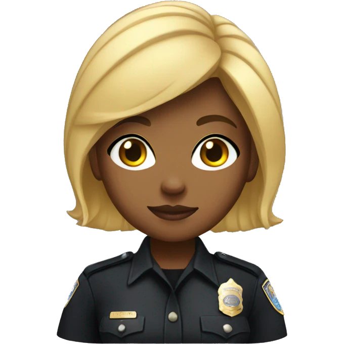 A black cop girl with blonde hair emoji