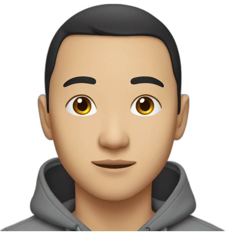 Young kazakh man wearing hoodie emoji