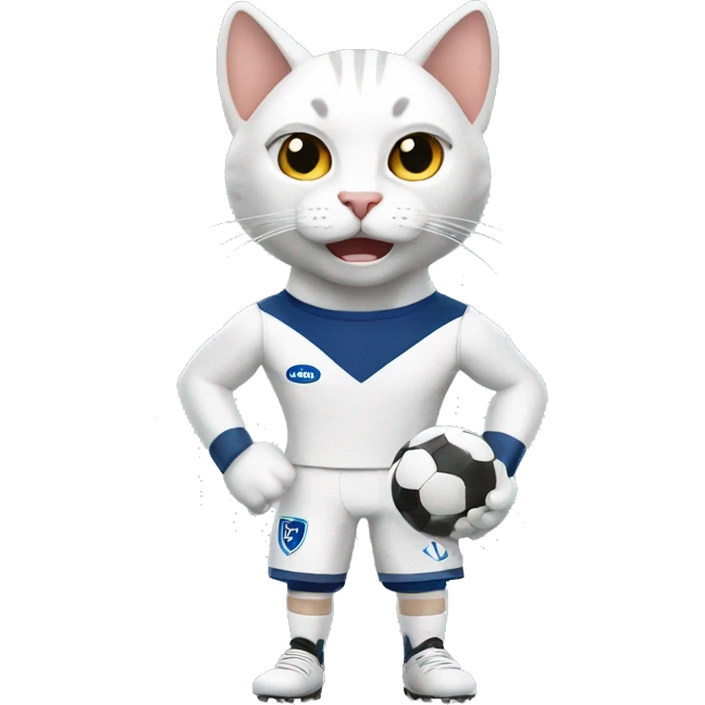 White Footballer  cat strong emoji