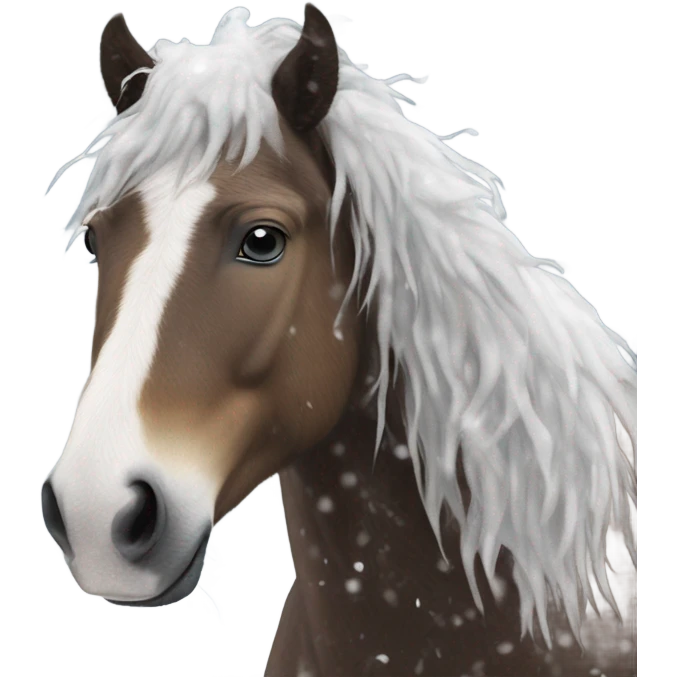 Horse in a snow storm emoji