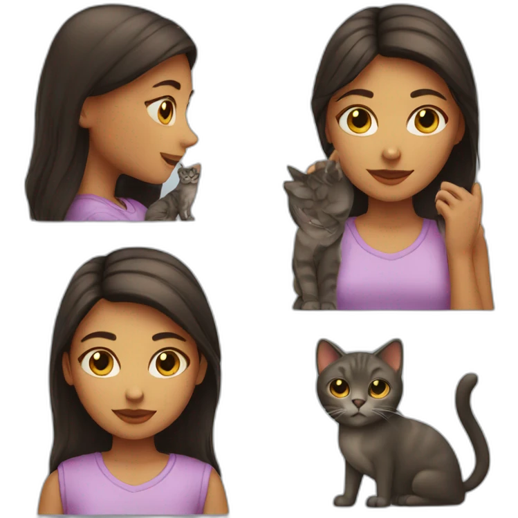 Girl with cat emoji