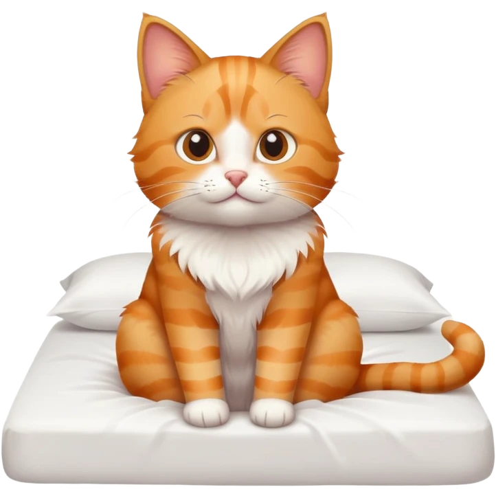cat sitting on a bed emoji