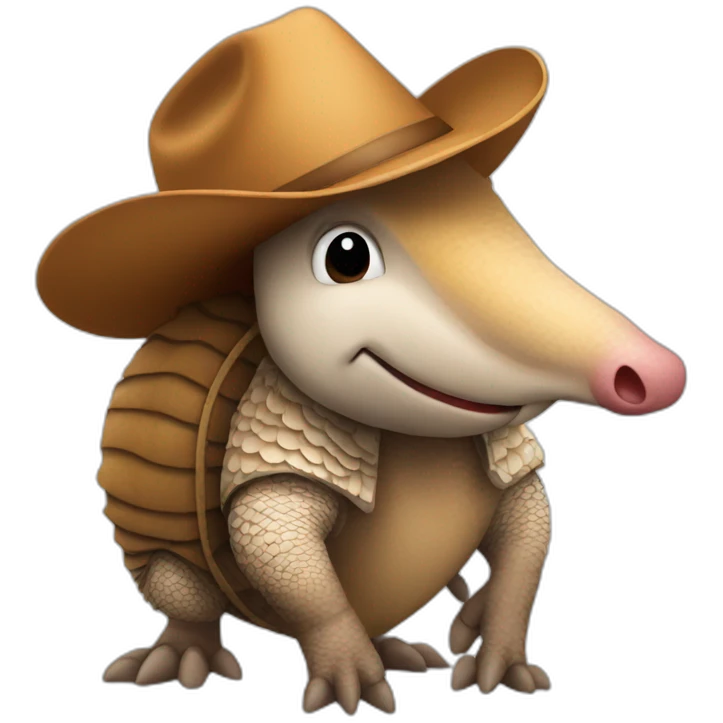 Armadillo wearing a cowboy hat emoji
