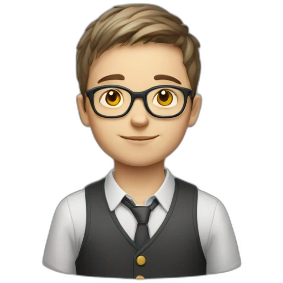 Ukrainian boy with glasses emoji