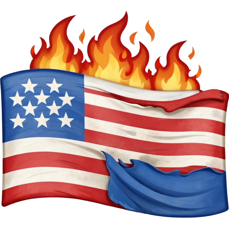Burning american flag emoji
