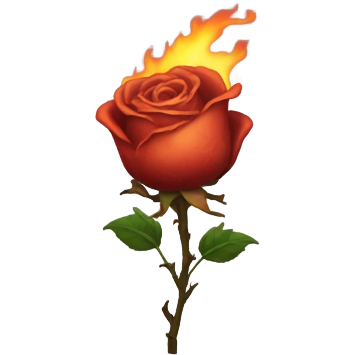 Dead rose with fire emoji