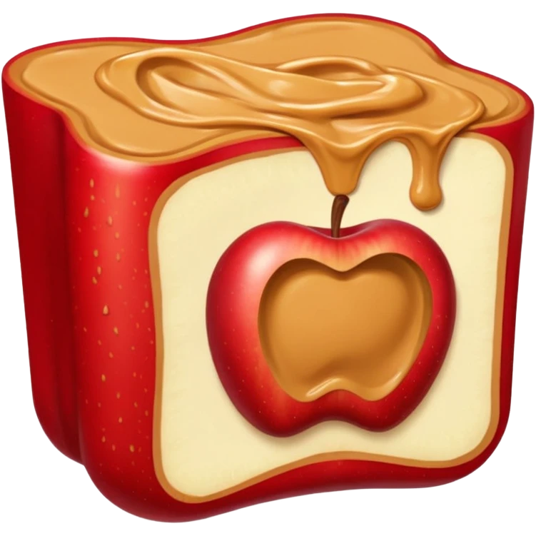 apple chunks with peanutbutter emoji