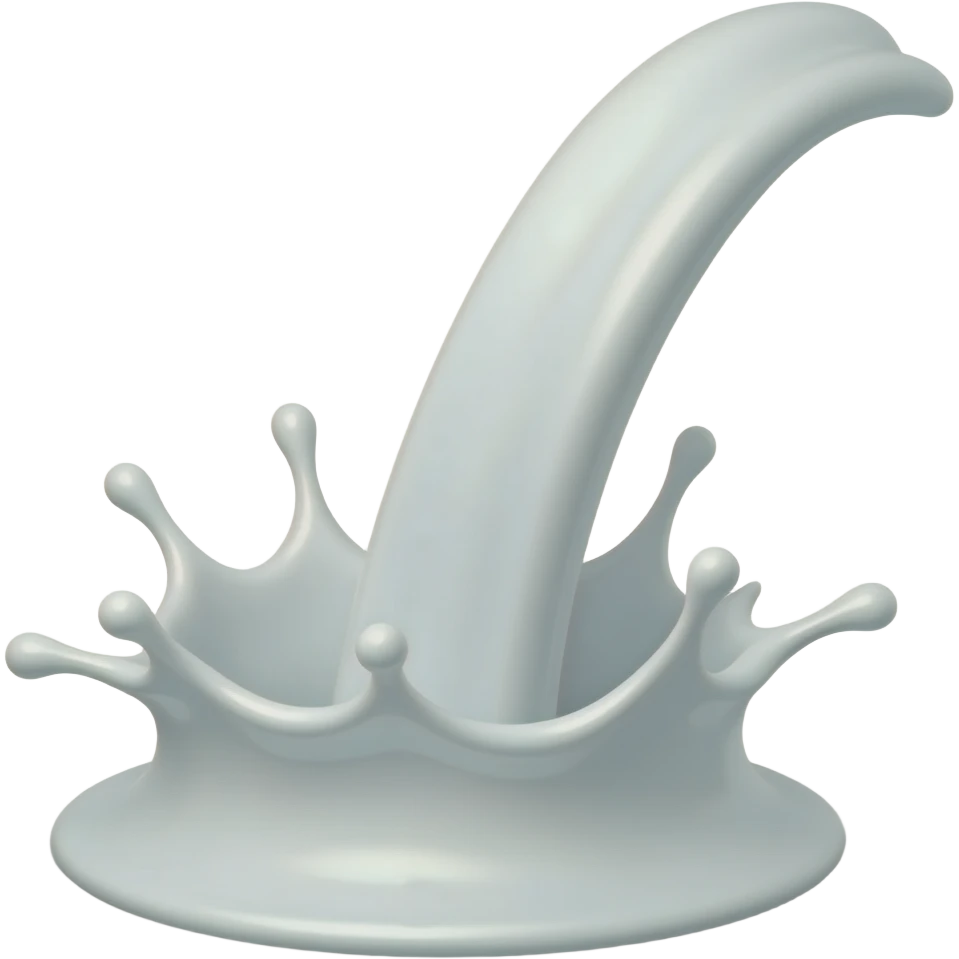 White liquid splash on a wall but emoji