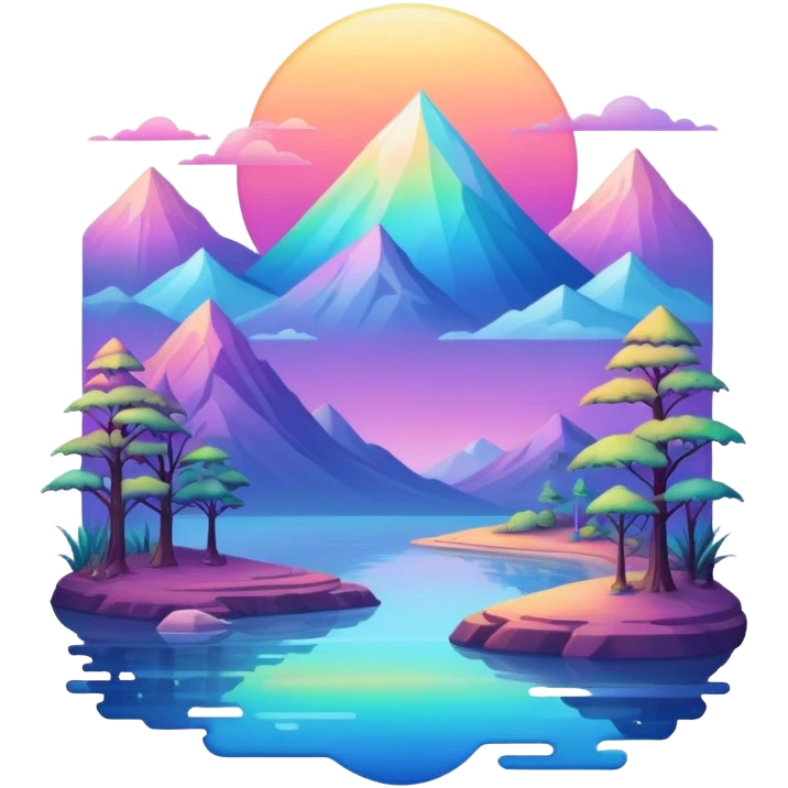 Epic complex detailed iridescent gradients aesthetic-scenery emoji