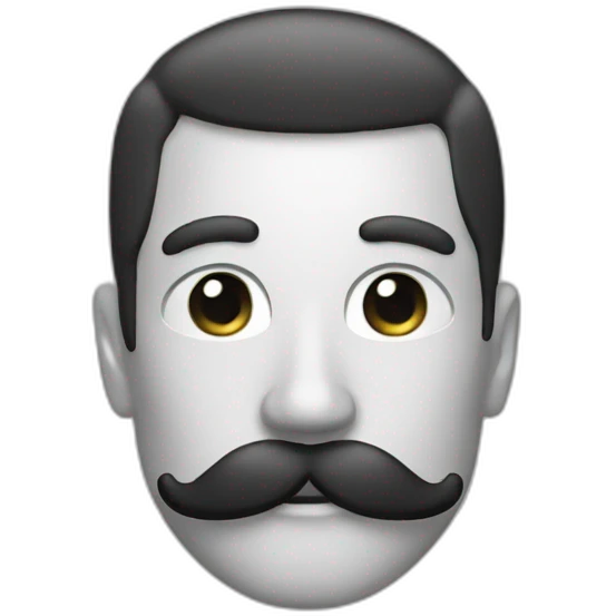 black and white moustache emoji
