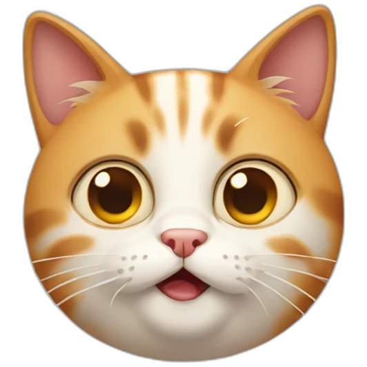 cat with a stupid funny face emoji