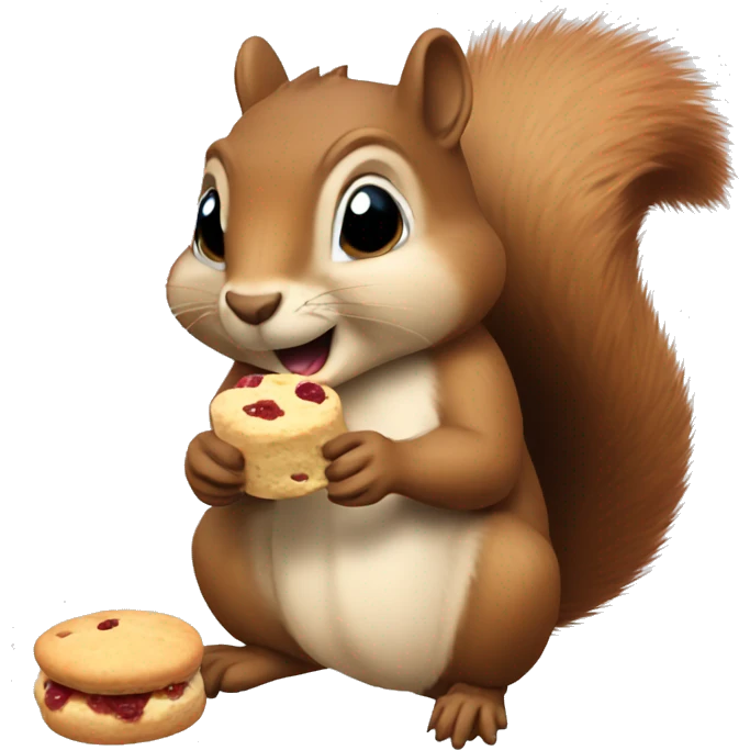 Squirrel eating a scone emoji