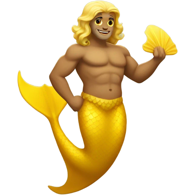 Tan Jewish merman with yellow mermaid tail emoji