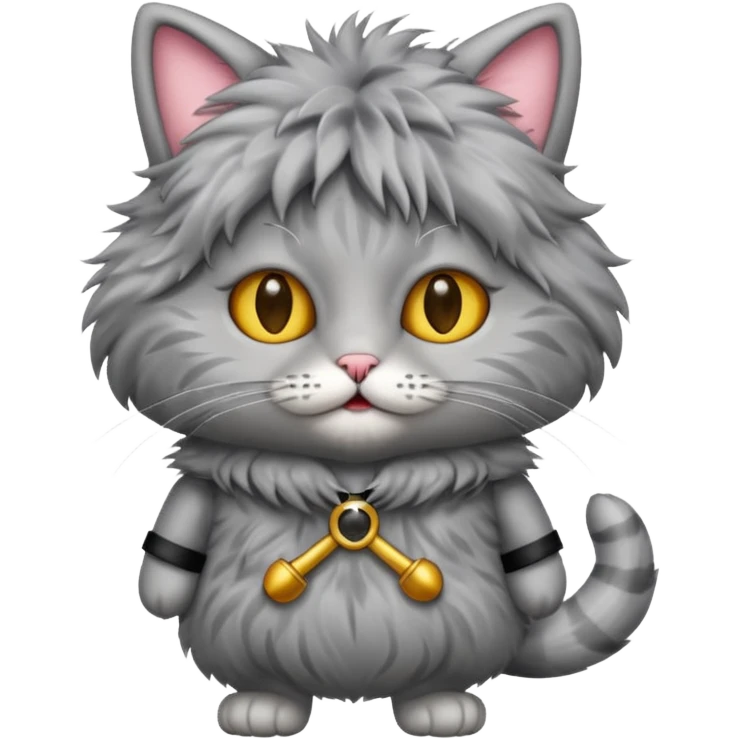 gray cat with funny costume emoji