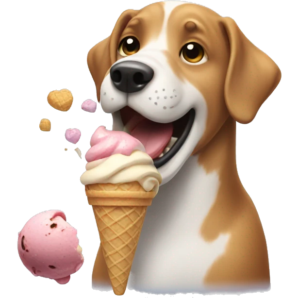 Dog singing with ice cream  emoji