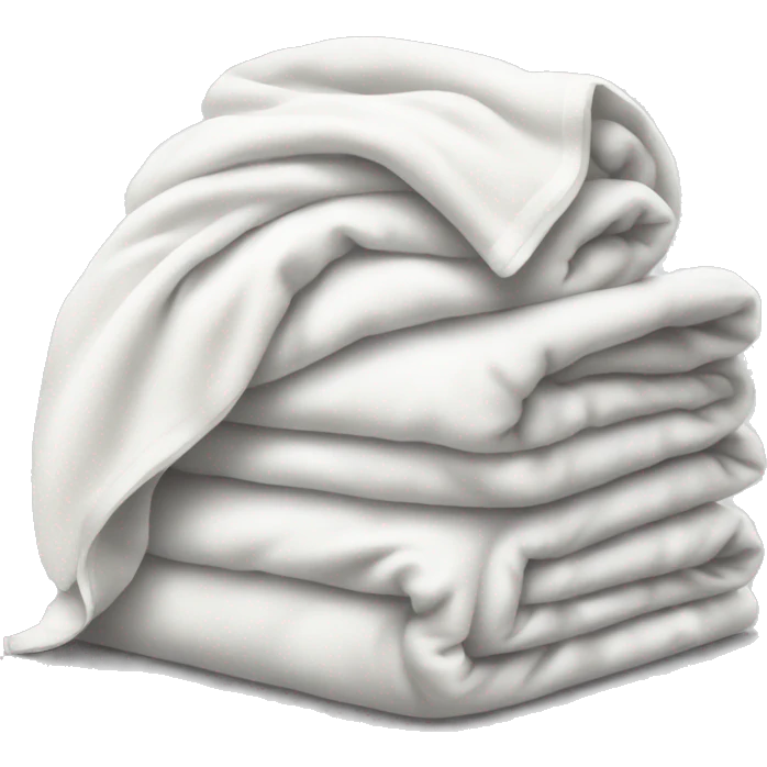 thick white messy blanket on bed emoji