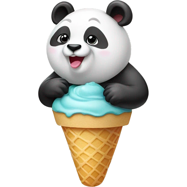 Panda ice cream emoji