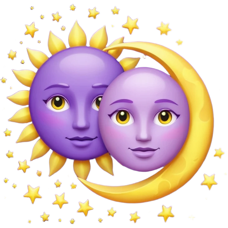 lilac sun and moon emoji