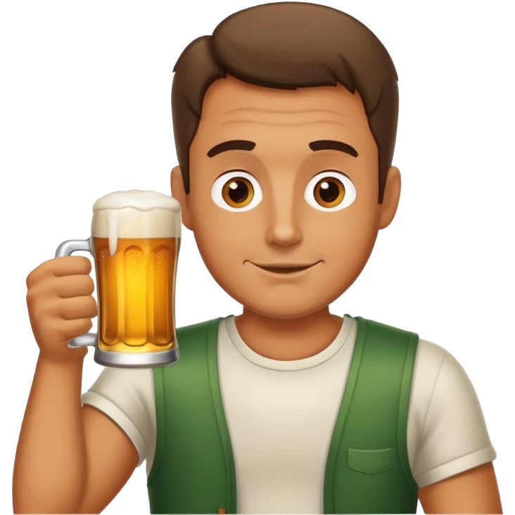 adult man enjoying a beer emoji