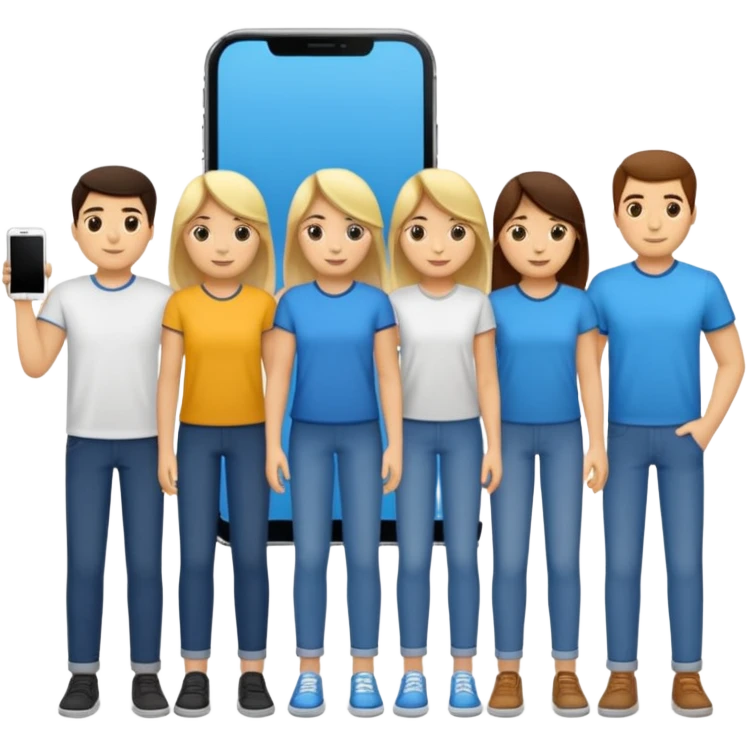 personas debatiendo revisando una pantalla  emoji