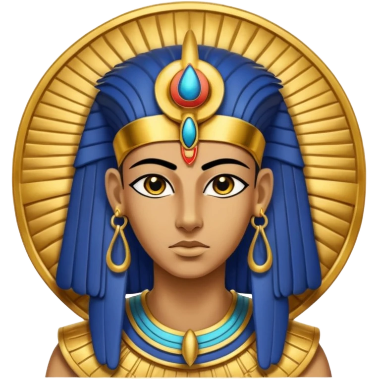 An emoji of the Egyptian god Ra. He has a falcon's head and wears a sun disk on top, with a solemn expression.

 emoji