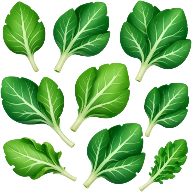 different salad leaves without bowl emoji