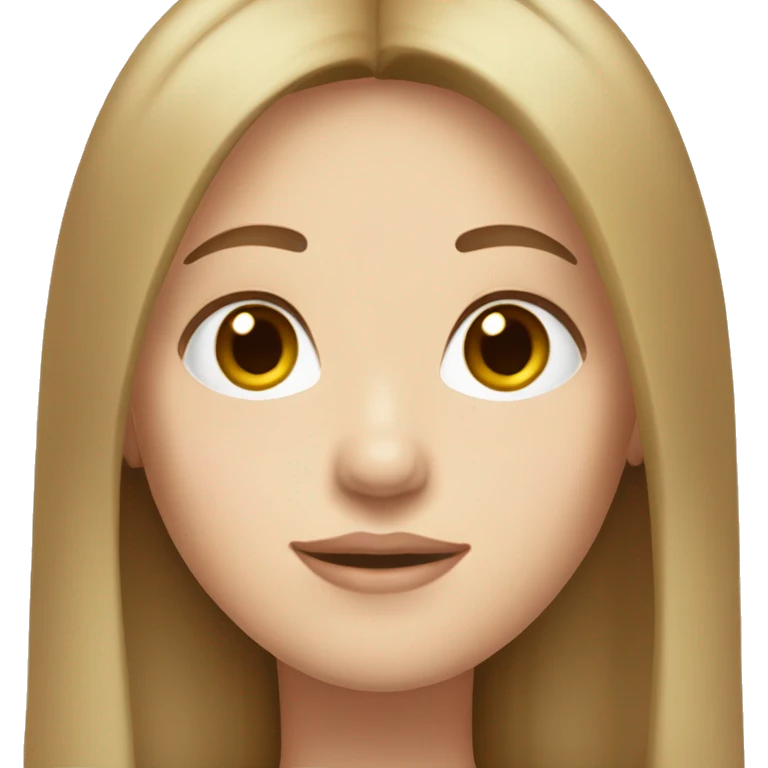 Girl with light brown hair and white skin and straight hair and brown eyes  emoji