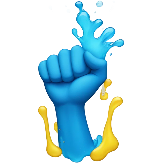 small blue and yellow splash emoji