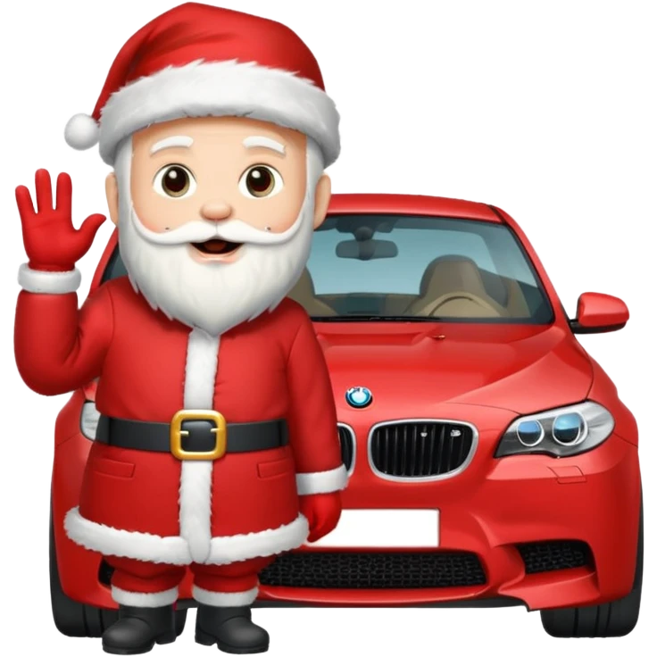 Santa with surprise,surprise is black bmw m 5 emoji