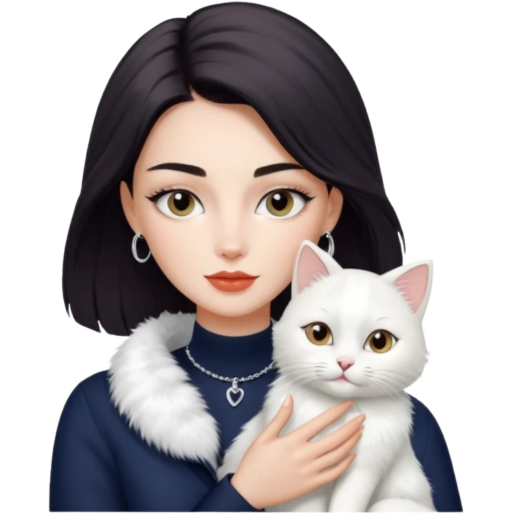 Dior model with pet cat emoji
