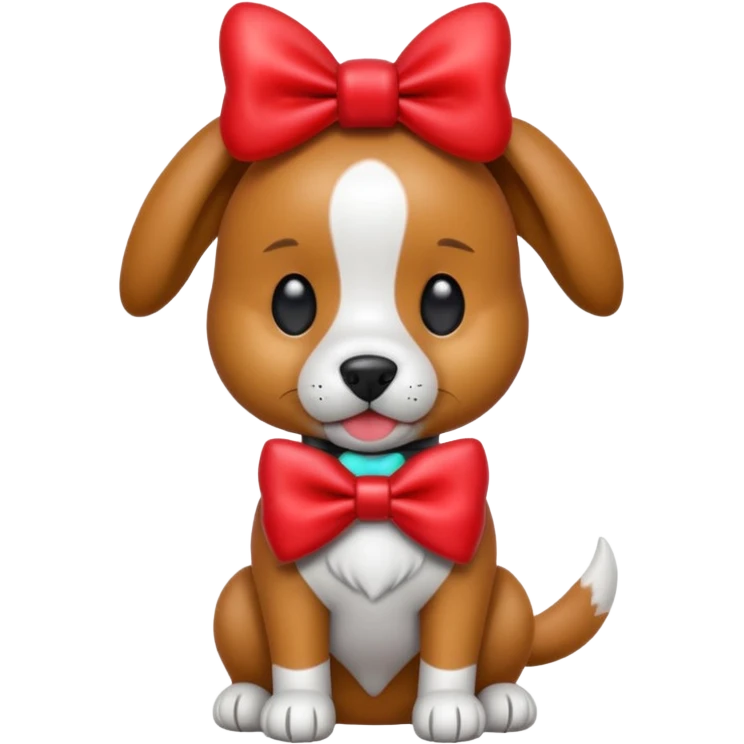animatronic dog with red bow time like fnaf but dog emoji apple emoji