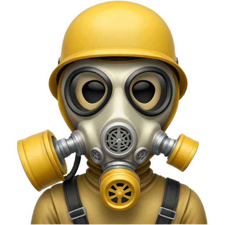 Skeleton wearing a gas mask emoji