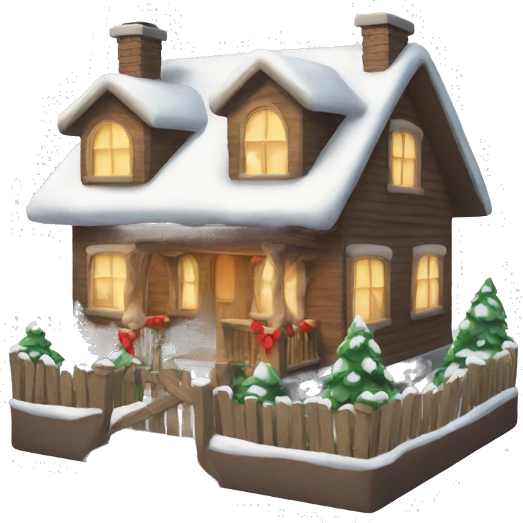 Cozy Christmas house emoji