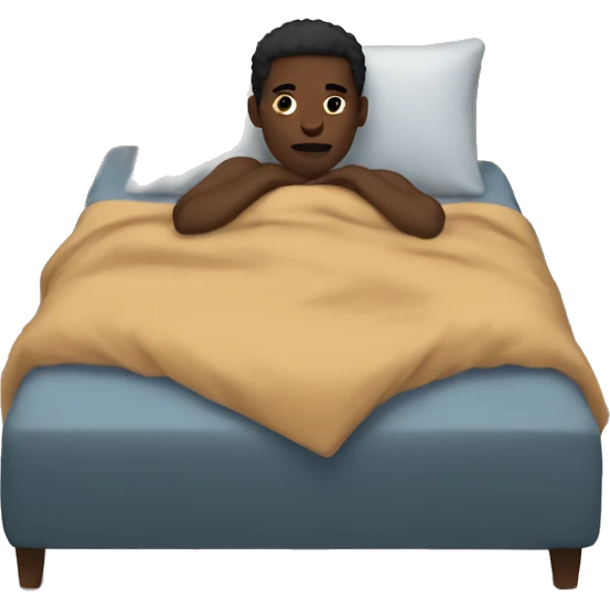 black person lying on bed emoji