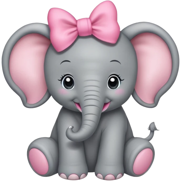 baby elephant with pink bow emoji