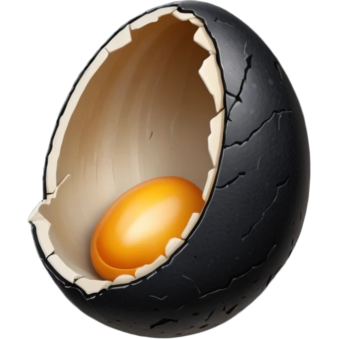 black  egg cracked open emoji