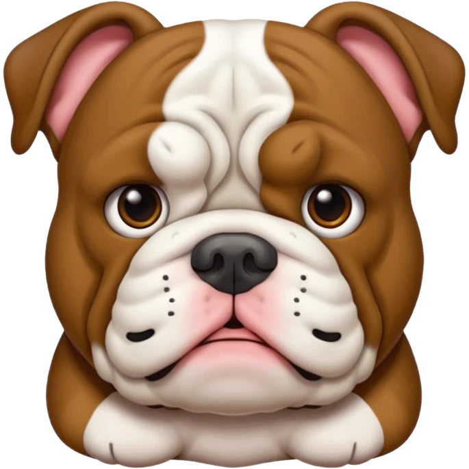 bulldog ingles atrigado cafe oscuro con blanco  emoji