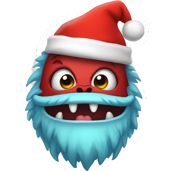 Monster with Santa hat emoji
