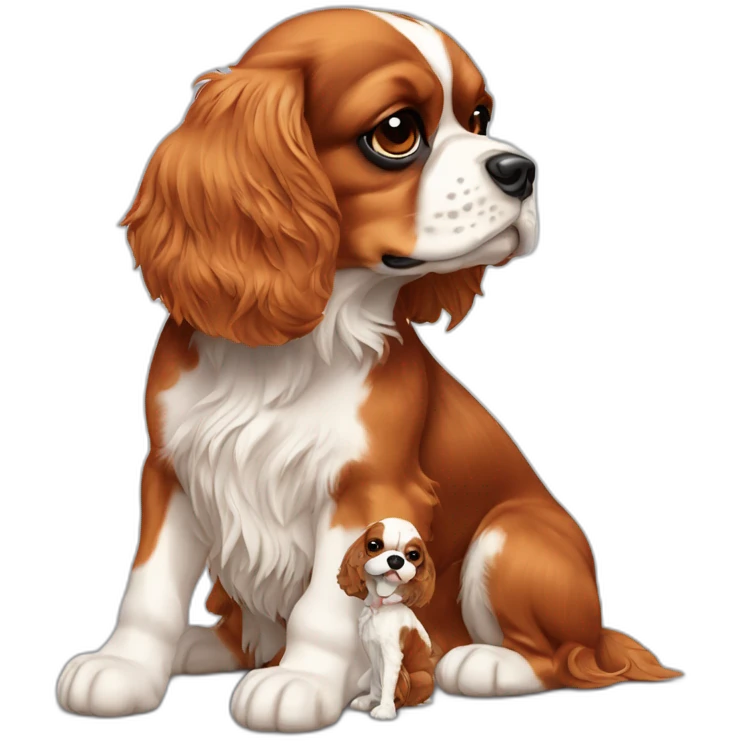 Cavalier King Charles Spaniel With teddy bear emoji