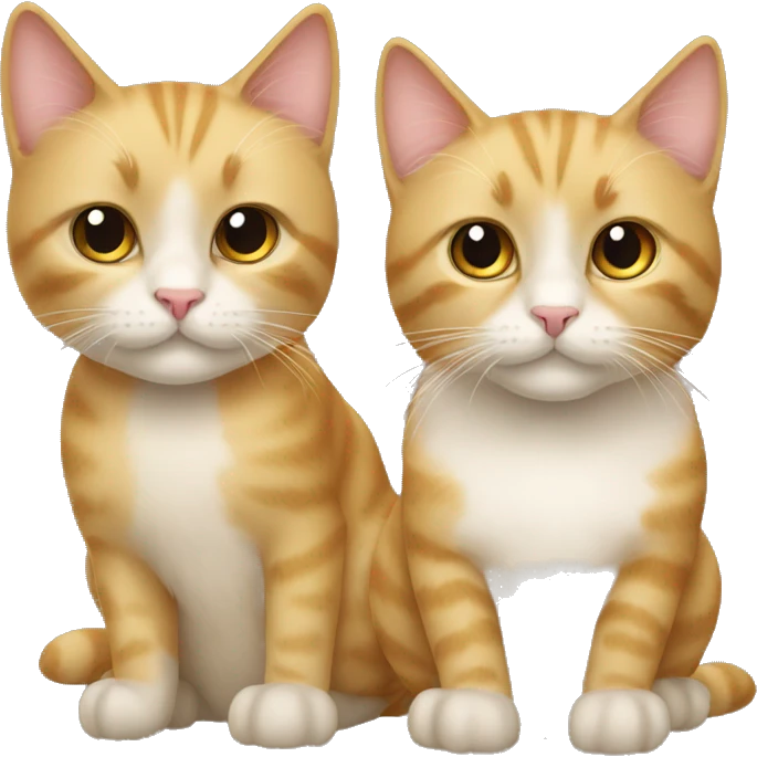 Two cats, one is golden, one is creamy emoji