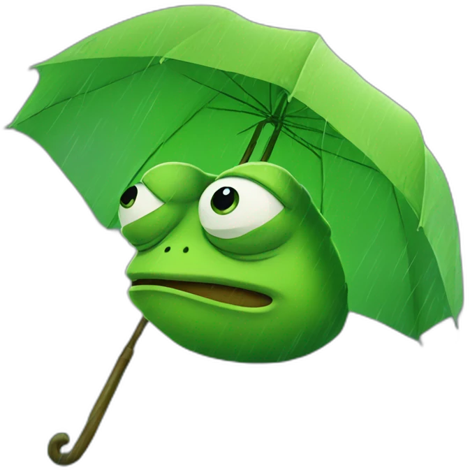 sad pepe the frog under rain emoji